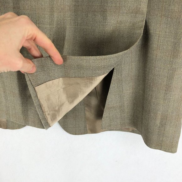 Calvin Klein Men's Size 42R Brown Silk Wool Blend Three-Button Suit Jacket - Picture 3 of 10